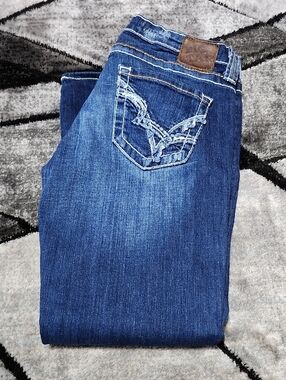 VINTAGE BIG STAR RIKKI EMBROIDERED LOW-RISE DENIM CAPRI JEANS 28